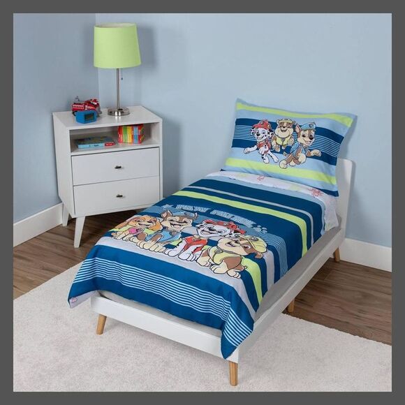 Open Box - PAW Patrol -  Kids' 4pc Toddler Bed Set Blue - Picture 1 of 6